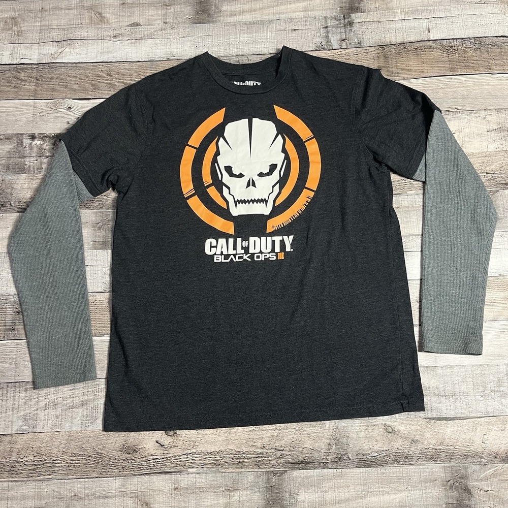Call Of Duty Shirt Size Medium Long Sleeve Thermal Black Ops 3 Video Game Promo